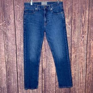 EVERLANE high rise straight leg jeans size 27 medium wash stretch classic blue